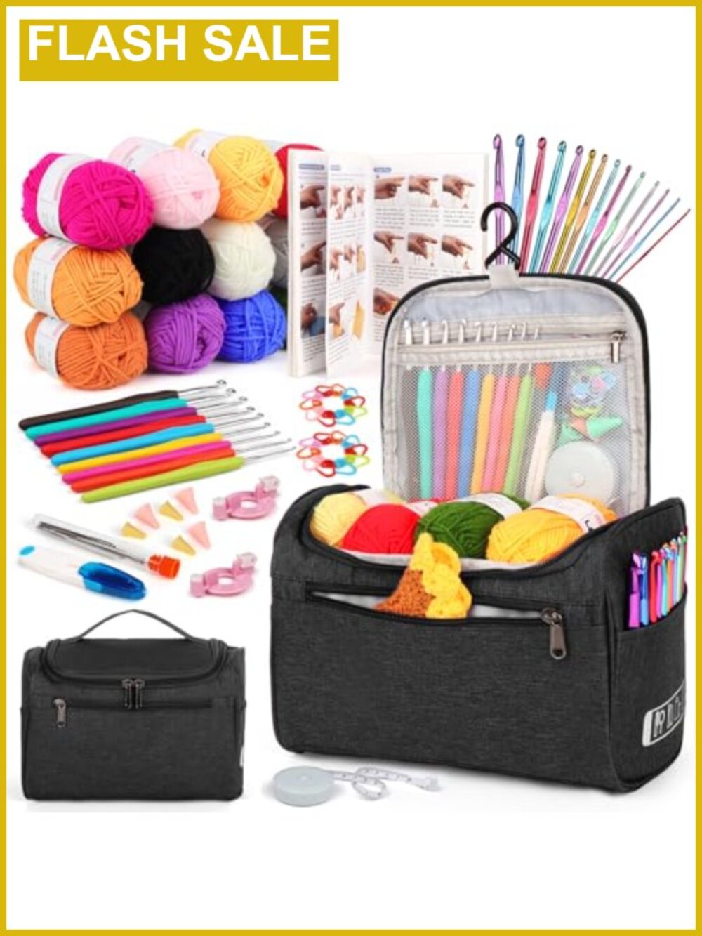 Aeelike Crochet Kit for Beginners Adults Complete Set Ergonomic Hooks